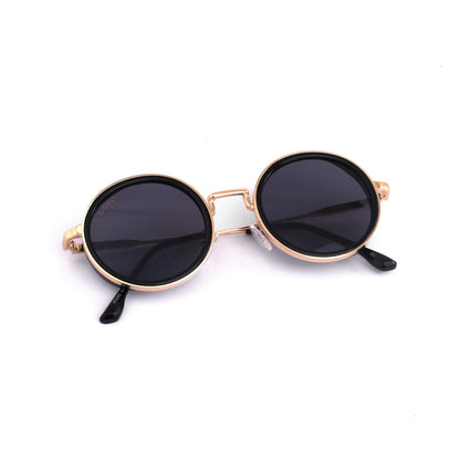 Round golden-black sunglass 821